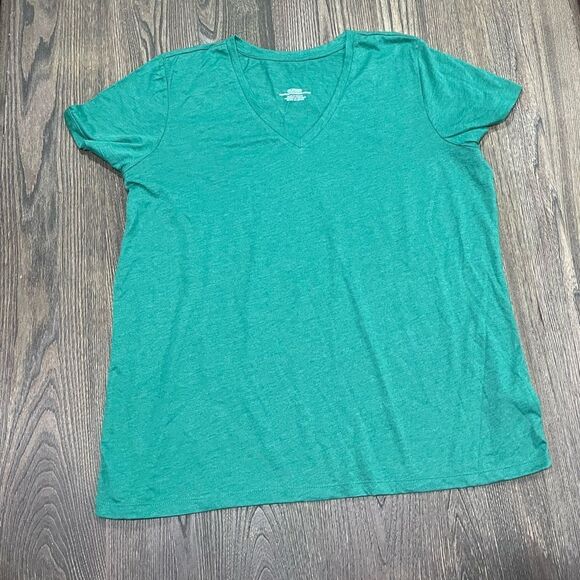 NWOT 2 Pack Womens Shirts V-Neckline Short Sleeve Pullover Green Size 3XL - Picture 3 of 5